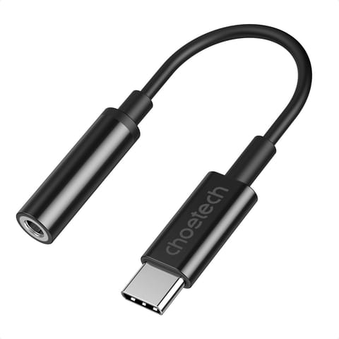 ⁨Przejściówka adapter audio USB-C - Jack 3.5mm 11cm czarna⁩ w sklepie Wasserman.eu