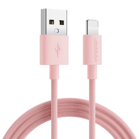⁨Kabel przewód w oplocie do iPhoneUSB-A - Lightning 2m pastel różowy⁩ w sklepie Wasserman.eu