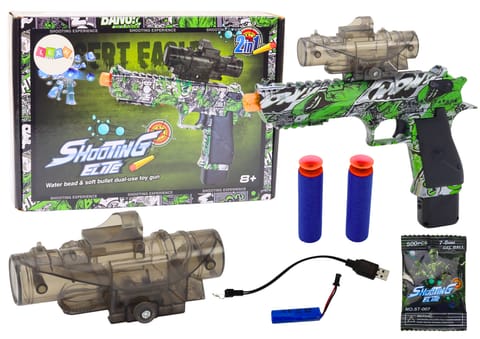 ⁨Elektryczny Pistolet Na Kulki Wodne Strzałki 2w1 Zielony⁩ w sklepie Wasserman.eu