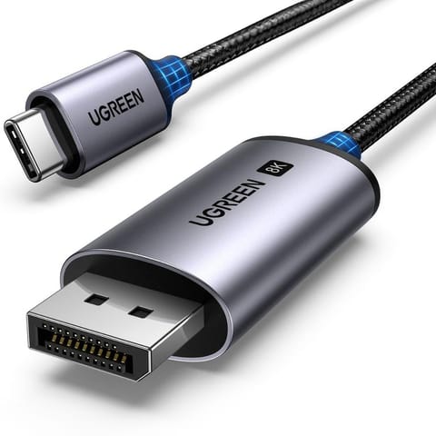 ⁨Kabel przewód audio video USB-C - DisplayPort 8K HDR HDCP2.3 eARC 3m szary⁩ w sklepie Wasserman.eu