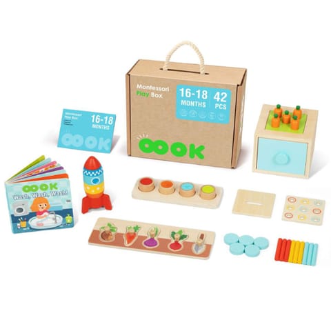 ⁨TOOKY TOY Box Pudełko XXL Montessori Edukacyjne 7w1 Sensoryczne 16-18 Mies.⁩ w sklepie Wasserman.eu