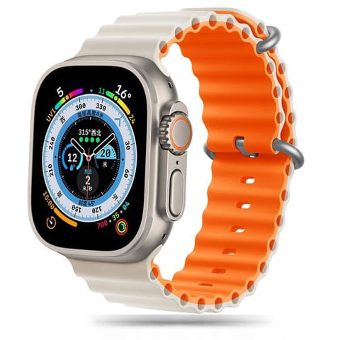 ⁨Pasek do APPLE WATCH 4 / 5 / 6 / 7 / 8 / 9 / SE / ULTRA 1 / 2 (42 / 44 / 45 / 49 MM) Tech-Protect IconBand Pro Starlight Orange⁩ w sklepie Wasserman.eu