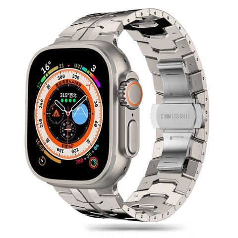 ⁨Pasek do APPLE WATCH 4 / 5 / 6 / 7 / 8 / 9 / SE / ULTRA 1 / 2 (42 / 44 / 45 / 49 MM) Tech-Protect Stainless TItanium⁩ w sklepie Wasserman.eu