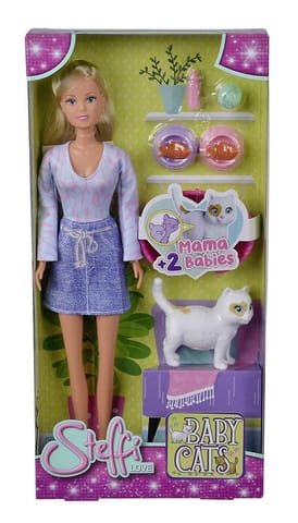 ⁨Steffi doll with little kittens⁩ at Wasserman.eu