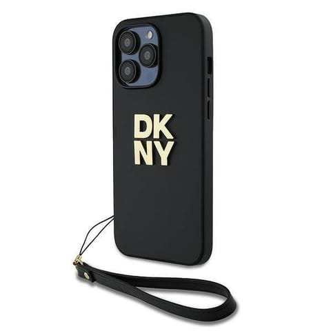 ⁨Oryginalne Etui IPHONE 14 PRO MAX DKNY Hardcase Wrist Strap Stock Logo (DKHCP14XPBSWSK) czarne⁩ w sklepie Wasserman.eu