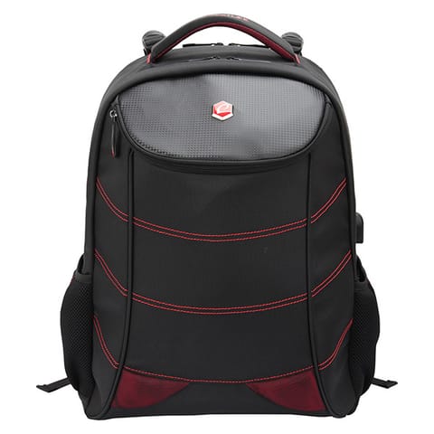 ⁨BESTLIFE BACKPACK FOR 17” NOTEBOOK SNAKE EYE GAMING USB RED BB-3332R⁩ at Wasserman.eu