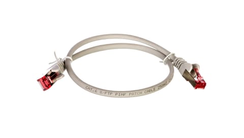 ⁨Kabel krosowy patchcord S/FTP (PiMF) kat.6 LSZH szary 0,15m 92455⁩ w sklepie Wasserman.eu