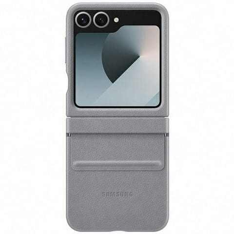 ⁨Etui Samsung EF-VF741PJEGWW Z Flip6 F741 szary/gray Flap ECO-Leather Case⁩ w sklepie Wasserman.eu