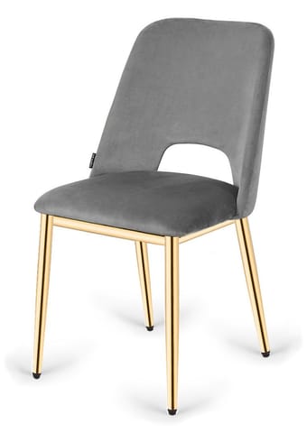 ⁨Krzesło tapicerowane GOTI GREY VELVET GOLD⁩ w sklepie Wasserman.eu