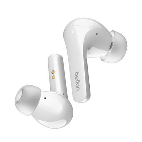 ⁨Słuchawki bezprzewodowe douszne Belkin SoundForm Flow Noise Cancellation Earbuds ANC BT5.2 IPX5 White⁩ w sklepie Wasserman.eu