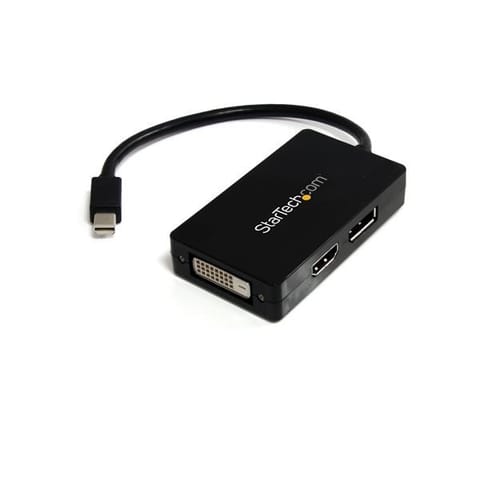 ⁨StarTech.com MDP2DPDVHD adapter kablowy 0,15 m Mini DisplayPort DisplayPort + DVI-D + HDMI Czarny⁩ w sklepie Wasserman.eu