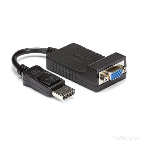 ⁨StarTech.com DisplayPort to VGA Adapter - Active DP to VGA Converter - 1080p Video - Durable - DP/DP++ Source to VGA Monitor Cable Adapter Dongle - DP 1.2 to VGA - Latching DP Connector⁩ at Wasserman.eu