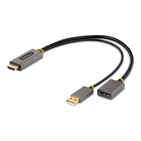 ⁨StarTech.com 1ft (30cm) HDMI to DisplayPort Adapter Cable, Active 4K 60Hz HDMI 2.0 to DP 1.2 Converter, HDR, USB Bus Powered, HDMI Source to DisplayPort Monitor for Laptops/PC⁩ at Wasserman.eu