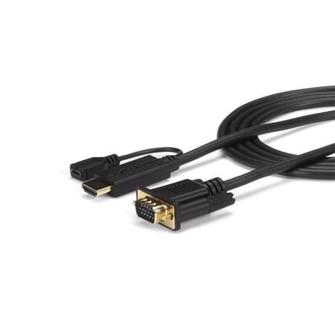 ⁨StarTech.com HD2VGAMM6 adapter kablowy 1,9 m VGA (D-Sub) HDMI + Micro USB Czarny⁩ w sklepie Wasserman.eu