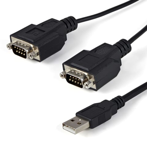 ⁨StarTech.com 6ft (1.8m) 2-Port FTDI USB to Serial RS232 Adapter Cable with COM Retention, USB to RS232 Adapter - TAA⁩ at Wasserman.eu