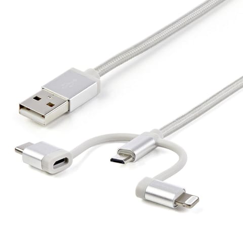 ⁨StarTech.com LTCUB1MGR kabel USB USB 2.0 1 m USB A Micro-USB B Srebrny⁩ w sklepie Wasserman.eu