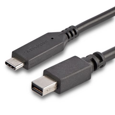 ⁨StarTech.com CDP2MDPMM6B adapter kablowy 1,8 m USB Type-C Mini DisplayPort Czarny⁩ w sklepie Wasserman.eu