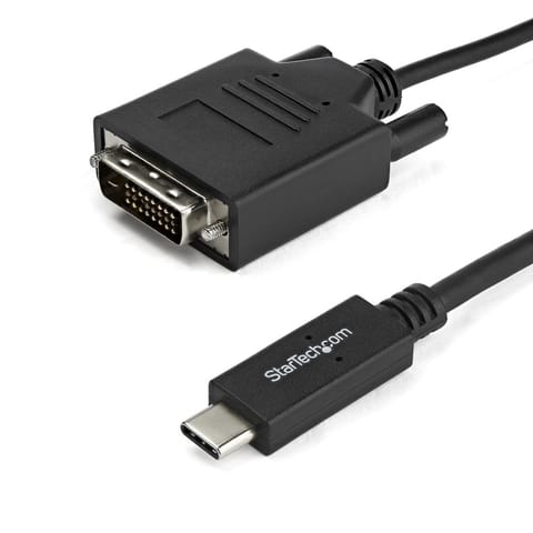 ⁨StarTech.com 6.6 ft. (2m) USB-C to DVI Cable - 1920 x 1200 - Black⁩ at Wasserman.eu