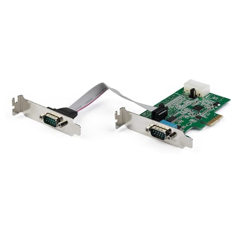 ⁨StarTech.com 2-port PCI Express RS232 Serial Adapter Card - PCIe RS232 Serial Host Controller Card - PCIe to Serial DB9 - 16950 UART - Low Profile Expansion Card - Windows & Linux⁩ at Wasserman.eu