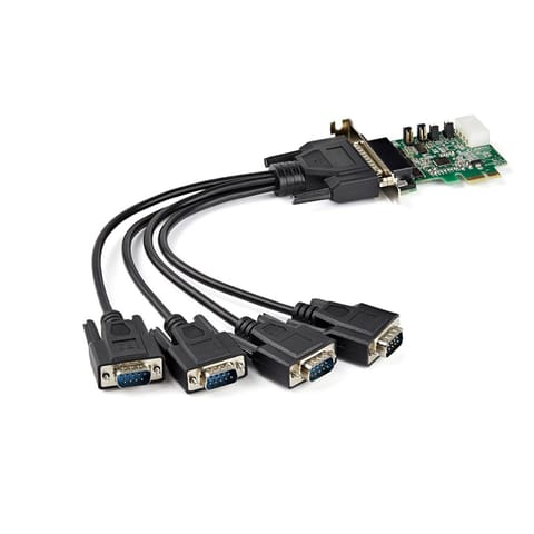 ⁨StarTech.com 4-port PCI Express RS232 Serial Adapter Card - PCIe RS232 Serial Host Controller Card - PCIe to Serial DB9 - 16950 UART - Low Profile Expansion Card - Windows/Linux⁩ at Wasserman.eu