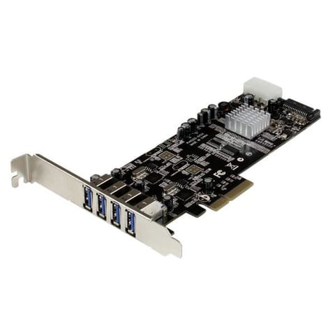 ⁨StarTech.com 4 Port PCI Express (PCIe) SuperSpeed USB 3.0 Card Adapter w/ 2 Dedicated 5Gbps Channels - UASP - SATA / LP4 Power⁩ at Wasserman.eu