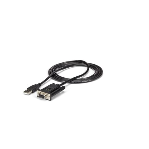 ⁨StarTech.com 6ft (1.8m) 1-Port USB to Serial RS232 Adapter, FTDI DB9 Serial DCE Adapter Cable, Null Modem, USB 2.0 - TAA⁩ at Wasserman.eu