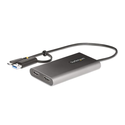 ⁨StarTech.com USB-C to Dual-HDMI Adapter - USB-C or A to 2x HDMI - 4K 60Hz - 100W Power Delivery Pass-Through - 1ft (30cm) Built-in Cable - USB to HDMI Multi-Monitor Converter for Laptop⁩ at Wasserman.eu