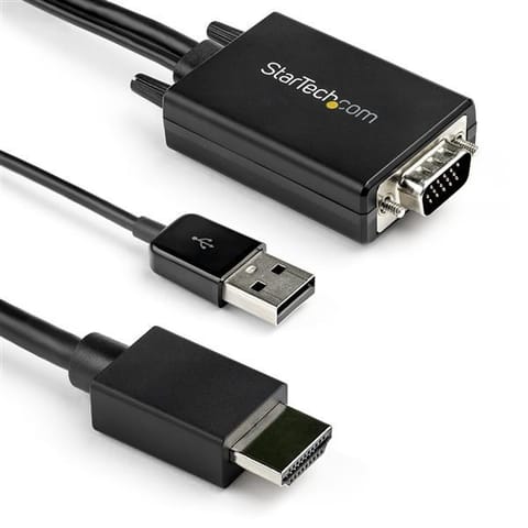 ⁨StarTech.com 2m VGA to HDMI Converter Cable with USB Audio Support & Power - Analog to Digital Video Adapter Cable to connect a VGA PC to HDMI Display - 1080p Male to Male Monitor Cable⁩ at Wasserman.eu