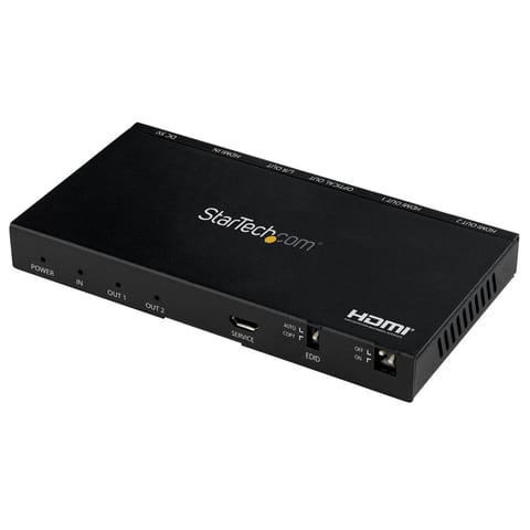 ⁨StarTech.com 2-Port HDMI Splitter (1x2) - 4K 60Hz UHD HDMI 2.0 Audio Video Splitter w/ Scaler & Audio Extractor (3.5mm/SPDIF) - Dual HDMI Splitter (1-In 2-Out) - EDID Copy - TV/Projector⁩ at Wasserman.eu