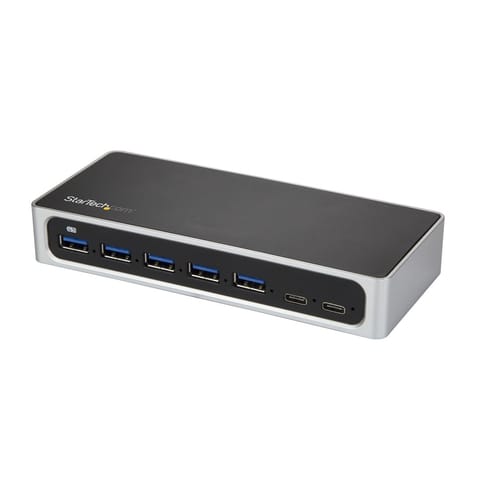 ⁨StarTech.com HB30C5A2CSC huby i koncentratory USB 3.2 Gen 1 (3.1 Gen 1) Type-B 5000 Mbit/s Czarny, Srebrny⁩ w sklepie Wasserman.eu