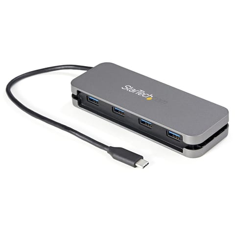 ⁨StarTech.com HB30CM4AB huby i koncentratory USB 3.2 Gen 1 (3.1 Gen 1) Type-C 5000 Mbit/s Czarny, Szary⁩ w sklepie Wasserman.eu