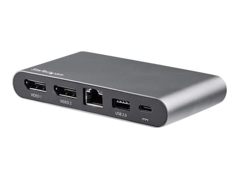 ⁨StarTech.com USB C Dock - 4K Dual Monitor DisplayPort - Mini Laptop Docking Station - 100W Power Delivery Passthrough - GbE, 2-Port USB-A Hub - USB Type-C Multiport Adapter - 3.3' Cable⁩ at Wasserman.eu