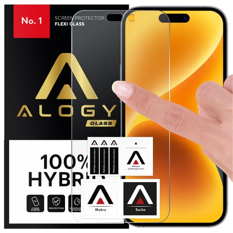 ⁨Szkło hybrydowe do Apple iPhone 14 Pro na ekran Alogy Flexi Glass 9H Case Friendly płaskie na ekran⁩ w sklepie Wasserman.eu