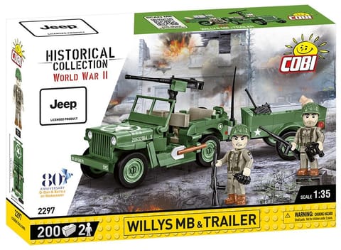 ⁨COBI 2297 Historical Collection WWII Willys MB + trailer 200 kl.⁩ at Wasserman.eu