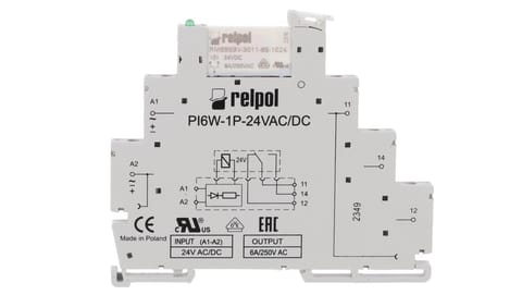 ⁨Przekaźnik interfejsowy 1P 6A 24V AC/DC PIR6W-1P-24VAC/DC 856065⁩ w sklepie Wasserman.eu