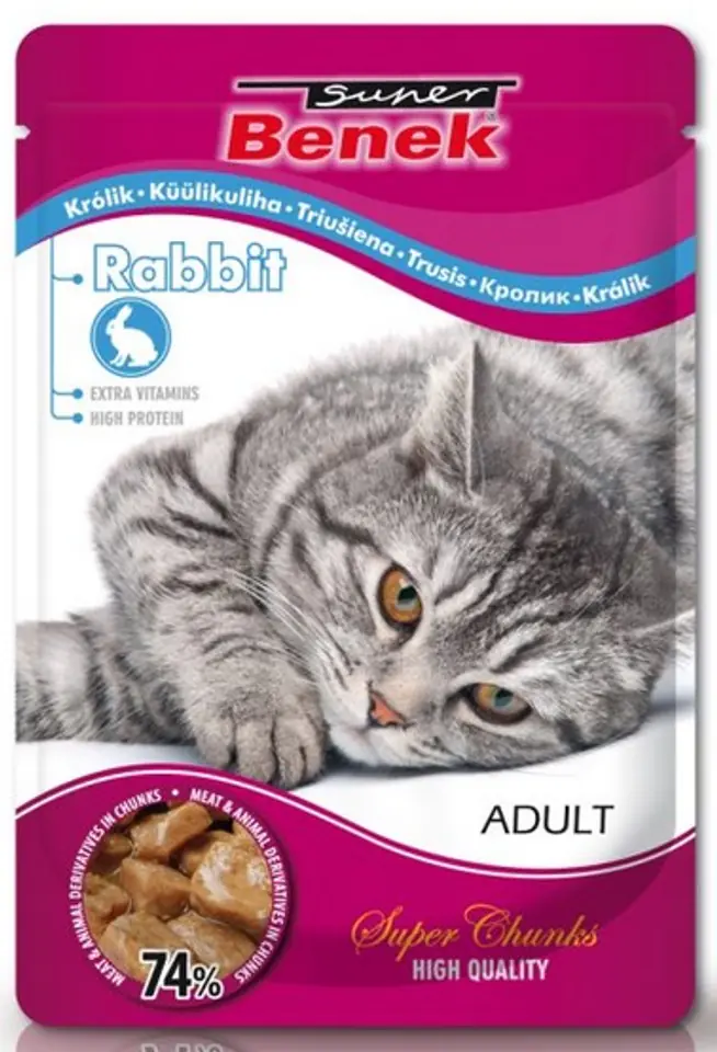 ⁨SUPER BENEK Rabbit in sauce - wet cat food - 100 g⁩ at Wasserman.eu