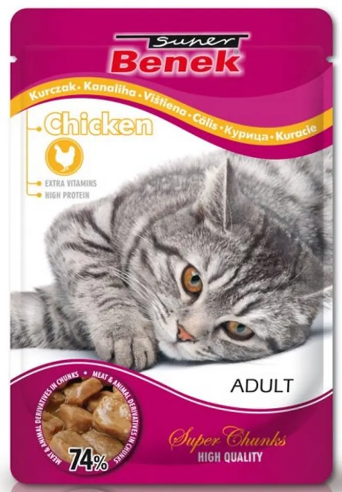 ⁨SUPER BENEK Chicken in sauce - wet cat food - 100 g⁩ at Wasserman.eu