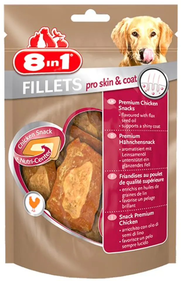 ⁨8in1 Fillets Pro Skin & Coat - przekąska dla zdrowej skóry 80g⁩ w sklepie Wasserman.eu