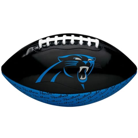 ⁨Piłka Wilson NFL Team Peewee Carolina Panthers Mini Ball Jr (kolor Czarny. Niebieski, rozmiar 7)⁩ w sklepie Wasserman.eu