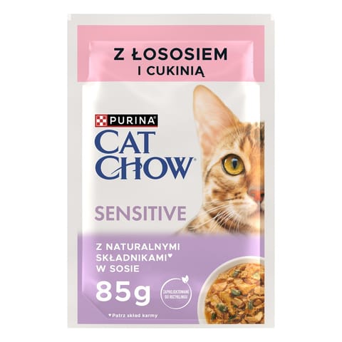 ⁨PURINA Cat Chow Sensitive Salmon and Zucchini - wet cat food - 4 x 85g⁩ at Wasserman.eu