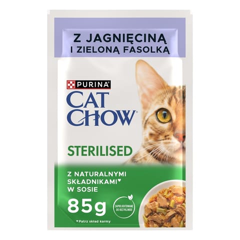 ⁨PURINA Cat Chow Sterilised Lamb and Beans - wet cat food - 4 x 85g⁩ at Wasserman.eu