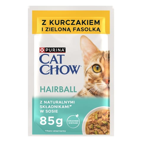 ⁨PURINA Cat Chow Hairball Chicken and Beans - wet cat food - 4 x 85g⁩ at Wasserman.eu