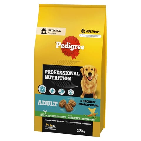 ⁨PEDIGREE Professional Nutrition Adult with poultry and vegetables, medium and large breeds - dry dog food - 12kg⁩ at Wasserman.eu