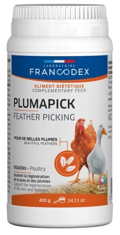 ⁨FRANCODEX Pluma-Pick preparat dla drobiu stymulujacy wzrost piór 400g⁩ w sklepie Wasserman.eu