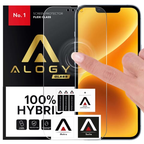 ⁨Szkło hybrydowe do Apple iPhone 14 Plus na cały ekran Alogy Flexi Full Glass 9H ochrona na cały ekran⁩ w sklepie Wasserman.eu