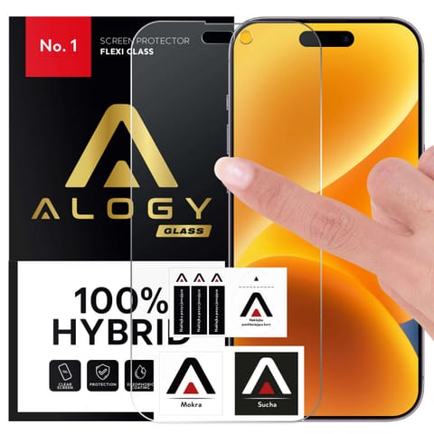 ⁨Szkło hybrydowe do Apple iPhone 14 Pro na cały ekran Alogy Flexi Full Glass 9H szkiełko ochronne Nietłukące⁩ w sklepie Wasserman.eu