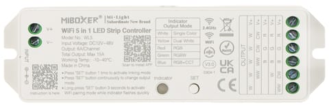 ⁨STEROWNIK OŚWIETLENIA LED WL5 Wi-Fi, 2.4 GHz, RGBCCT (RGBWW) 12 ... 48 V DC MiBOXER / Mi-Light⁩ w sklepie Wasserman.eu