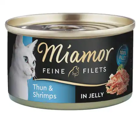 ⁨Miamor Feine Filets Dose Thunfisch & Shrimps - tuńczyk i krewetki 100g⁩ w sklepie Wasserman.eu