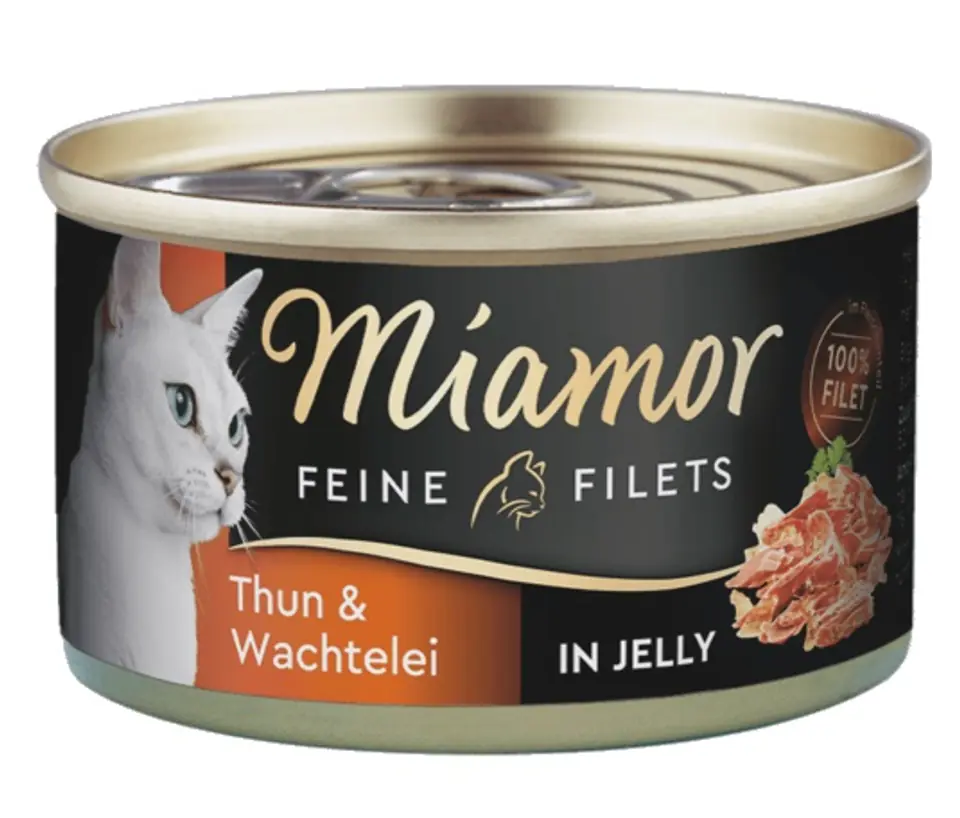 ⁨Miamor Feine Filets Dose Thunfisch & Wachtelei - tuna and quail 100g⁩ at Wasserman.eu