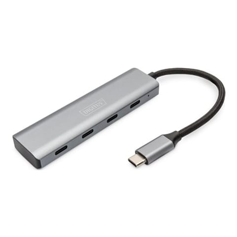 ⁨DIGITUS USB-C 4 Port HUB dunkelgrau 4x⁩ at Wasserman.eu